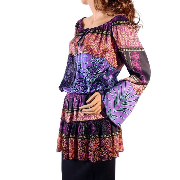 HALE BOB 100% Silk Scoop Neck Bell Sleeve Flounced Tunic Top M - $360 - Picture 7 of 9